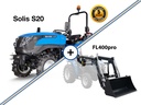 Tractor mic | Mini pentru viticultură și pomi fructiferi | Motor Mitsubishi | Solis S20 cu cupă frontală FL400pro