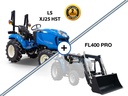 Tractor de viță-de-vie și pompa de frunziș LS XJ25HST, 30 CP, 4x4, 1318 cc, 3 cilindri, cu cupă frontală FL400pro.