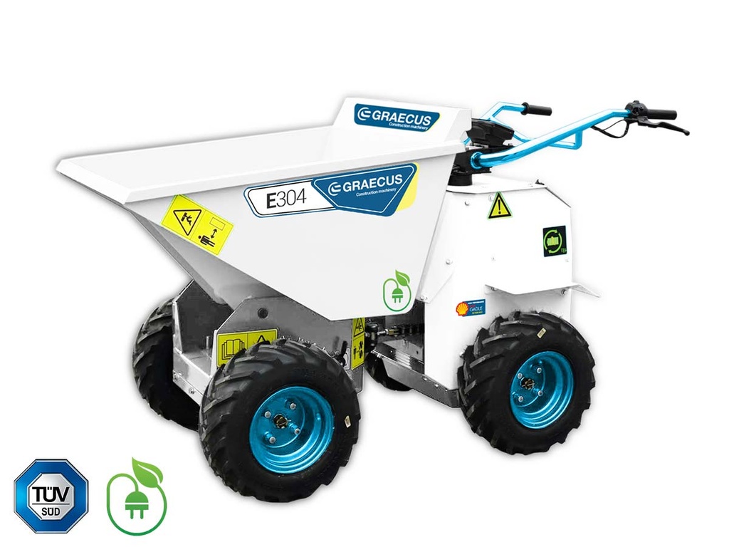 [10000649] Mini-dumper electric articulat | 4×4 4WD | Sarcină utilă 300kg | Putere motor 3000W/48V | Baterie litiu 48V 32Ah | Basculare electrică