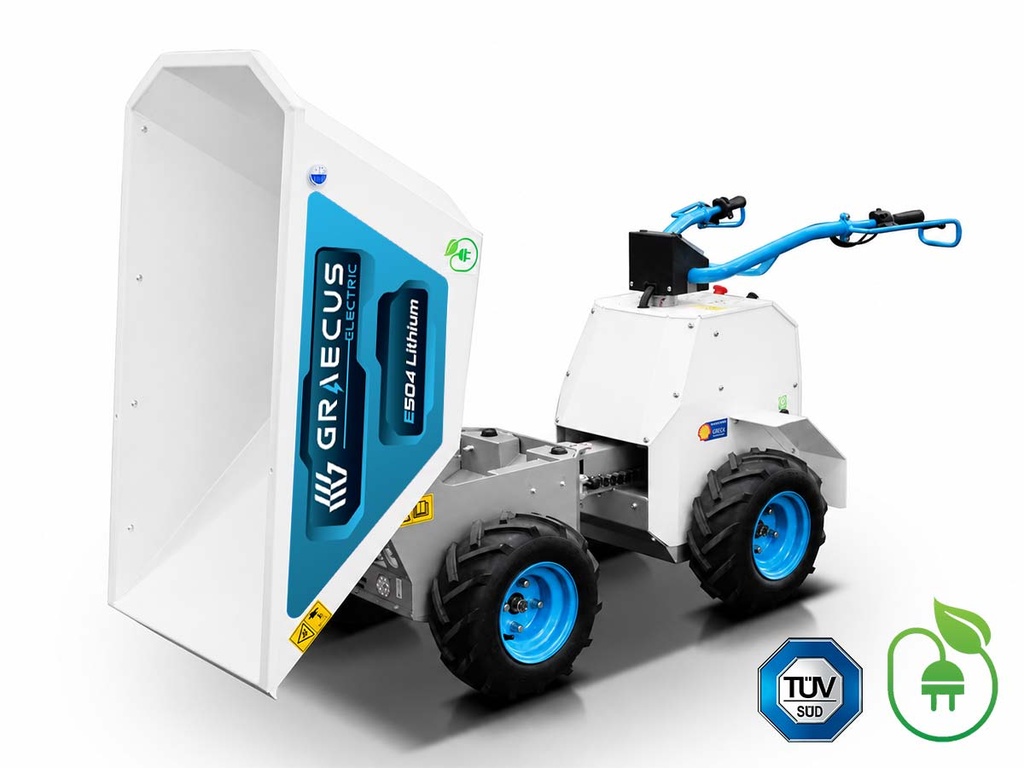 [10000650] Mini-dumper electric articulat | 4×4 4WD | Sarcină utilă 500kg | Putere motor 3000W/48V | Baterie litiu 48V 32Ah | Basculare electrică