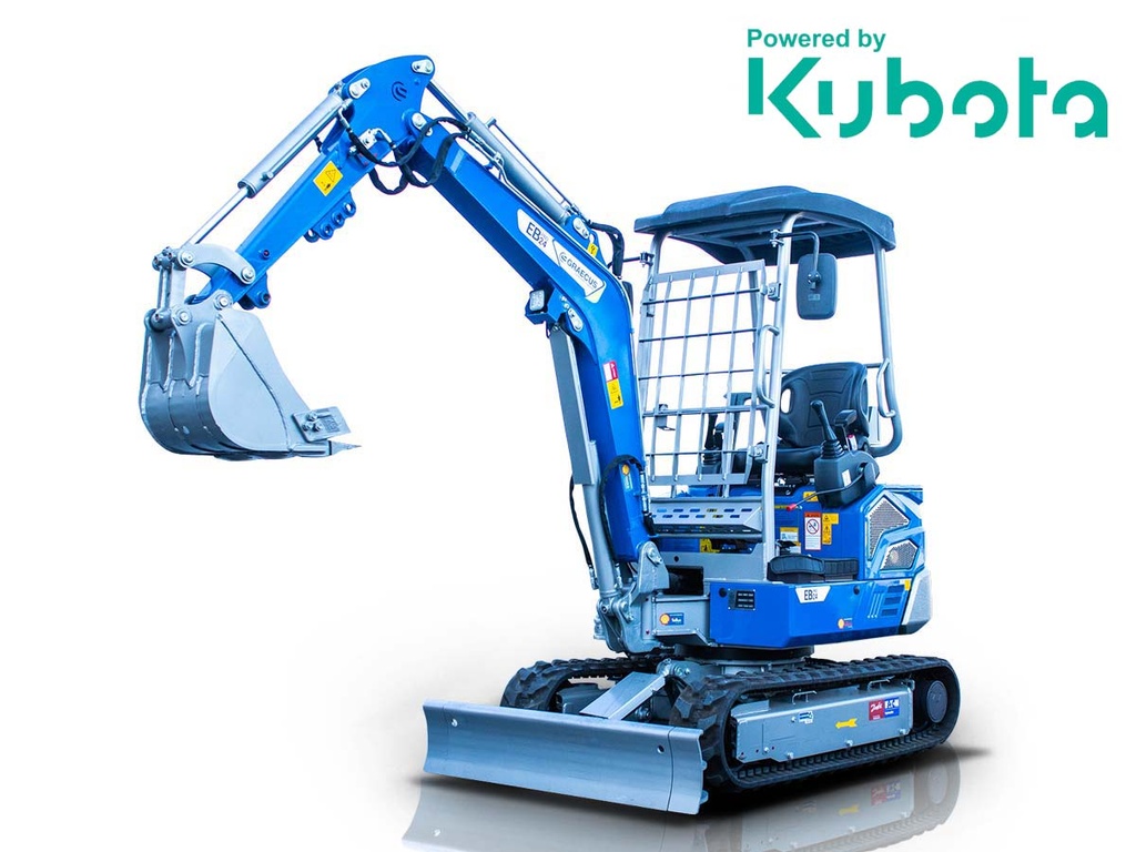 [10000656] Miniexcavator 2.4T, Kubota Diesel, cu rotație braț, șenile pliabile, manete laterale de comandă și linie de ciocan EB24-PRO