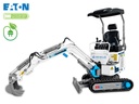 Miniexcavator electric pe șenile 1.2T cu baterie litiu 72V, cu rotație braț, șenile pliabile, manete laterale de comandă și linie de ciocan