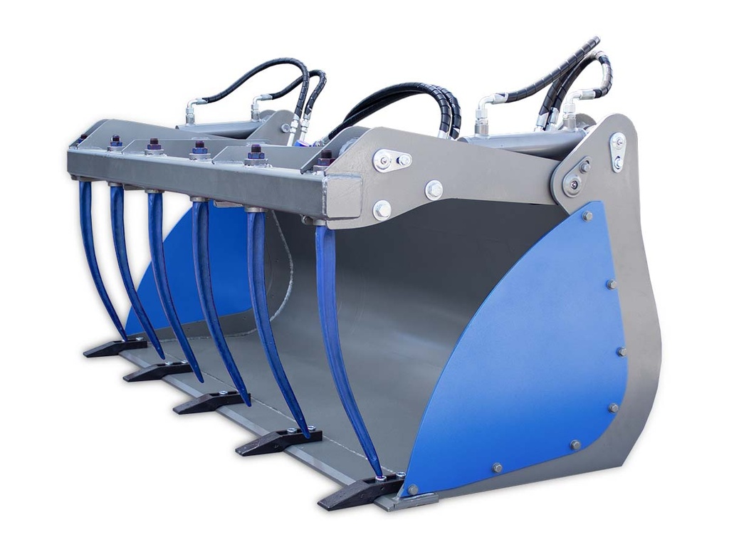 [10000759] Cupă cu gheară crocodil 2200mm cu 2 cilindri și Eurohitch pentru conectare la încărcător, bobcat, tractor cu încărcător EHBC220