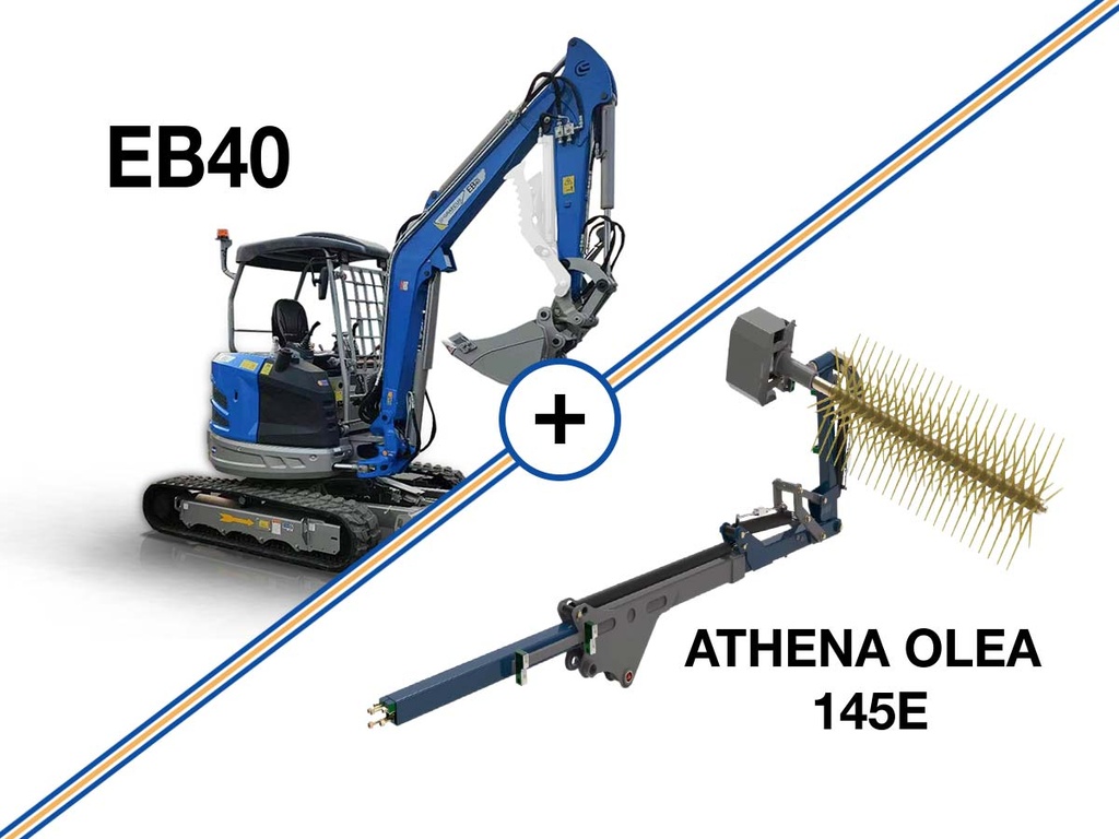 [10000657-1] Mini excavator 4T, Kubota diesel, cu rotire a brațului de săpătură, manete laterale de manipulare și linie de ciocan EB40-PRO – COMBO SALES