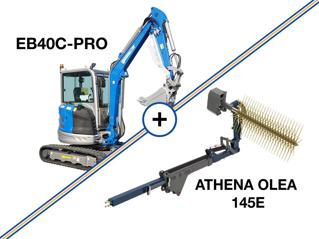 [10000658-1] Mini excavator cu cabină 4T, motor diesel Kubota EB40C-PRO + excavator cu braț de răsturnare cu ulei Athena OLEA145-E - COMBINATĂ DE VÂNZĂRI