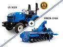 Tractor de viță-de-vie și pompa de frunziș LS XJ25, 30 CP, 4x4, 1318 cc, 3 cilindri, combinat cu graecus FREZA E105.