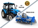Tractor agricol cu cabină LS XU6168, 84 CP, 4x4, motor Mitsubishi TURBO diesel, echipat cu grai de tăiere GRAECUS B185.