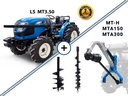 Tractor nou de viticultură și pomi fructiferi LS MT3.50 ROPS 60 CP, combinat cu graecus Dril MT-H și două aride MTA150&300.