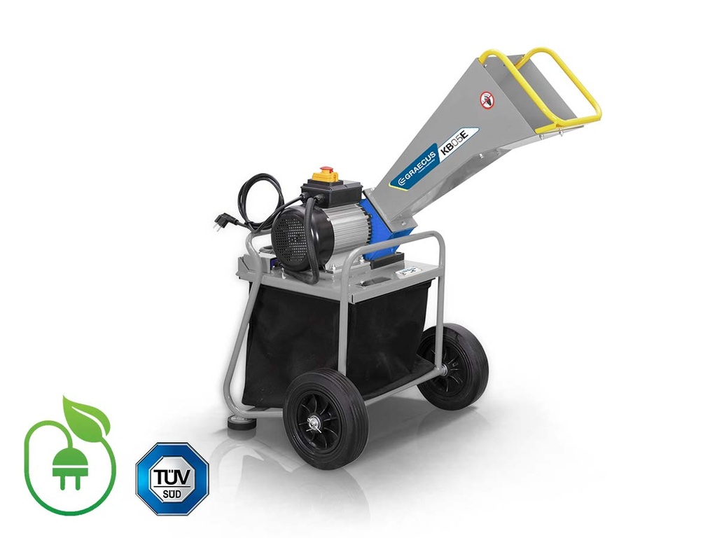 Tăietor de ramuri cu motor electric de 2,8 kW și cupă de colectare de 65 litri | KB05E