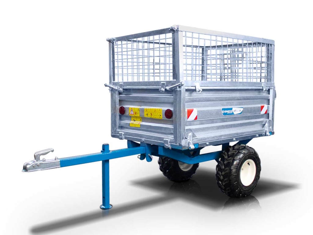[10000320] Remorcă pentru tractor cu sistem mecanic de răsturnare, capacitate 600 kg, pară galvanizată MT600-M