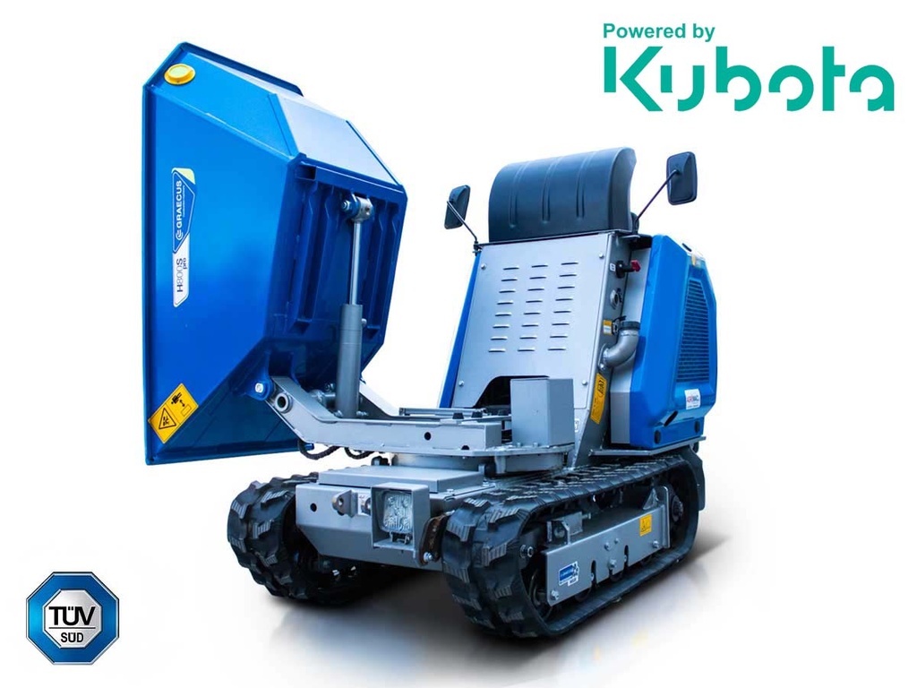 Dumper hidrostatic cu descărcare laterală hidraulică, platformă operator 800kg Diesel KUBOTA H800S PRO