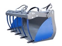 Cupă cu graifer crocodil 1600mm cu 2 cilindri și Eurohitch pentru atașare la încărcător, mini-excavator, tractor cu încărcător EHBC160