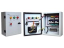 Tablou trifazat de transfer automat ATS pentru generatoare GD Mini compatibile, cu cablu de conectare pentru alimentare de rezervă organizată.